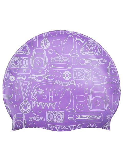 Swimmer.com.au Purple Silicone Swim Cap