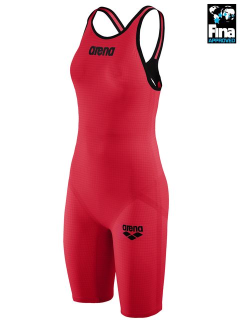 Bright Red Arena Powerskin Carbon MK2 Open Back Kneelength