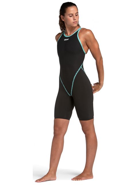 Arena Powerskin Primo Closed Back Kneelength - Black/Teal