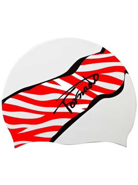 Tornado Tiger White Silicone Swim Cap