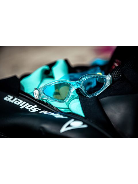 Aqua Sphere Kayenne Goggles - Blue Titanium Mirror/Clear/Turquoise