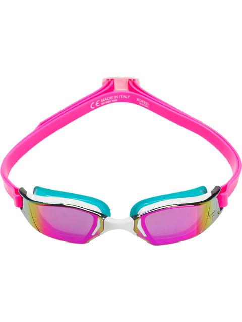 Michael Phelps Xceed Goggles - Titanium Mirrored/Pink/Turquoise