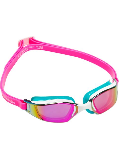 Michael Phelps Xceed Goggles - Titanium Mirrored/Pink/Turquoise
