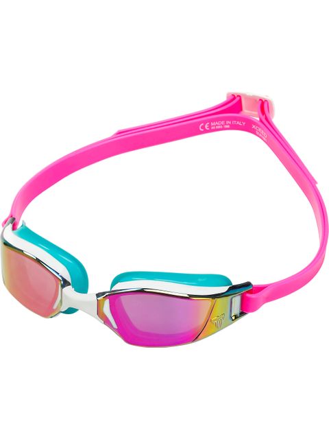 Michael Phelps Xceed Goggles - Titanium Mirrored/Pink/Turquoise