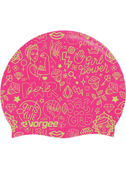 Vorgee Miss Glamour Swim Cap - Girl Power