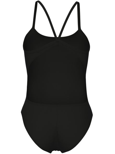 Arena Solid Lace Back One Piece - Black/White