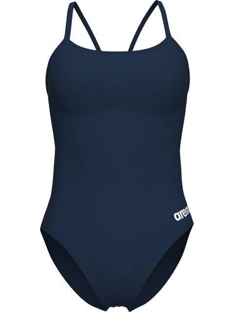 Arena Solid Lace Back One Piece - Navy/White