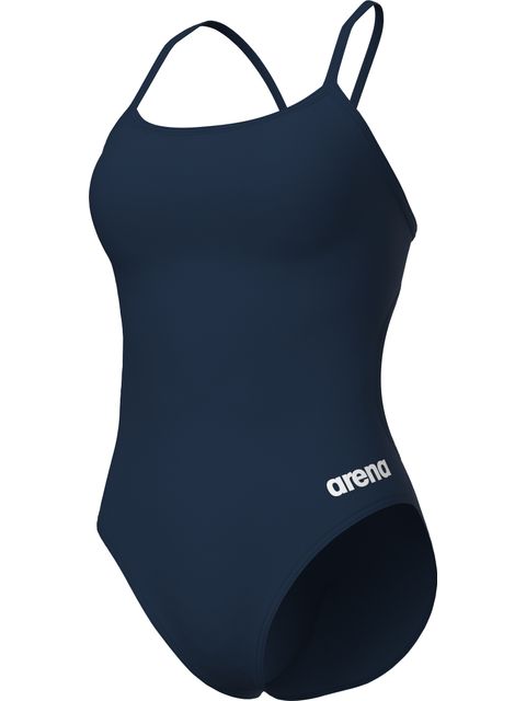 Arena Solid Lace Back One Piece - Navy/White