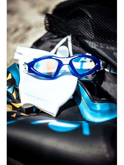 Aqua Sphere Kayenne Goggles - Blue Titanium Mirror/Dark Blue/White