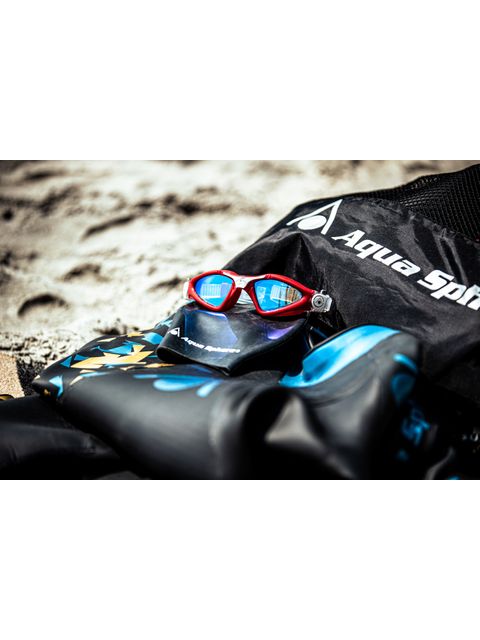 Aqua Sphere Kayenne Goggles Compact Fit - Blue Titanium Mirror/Red/White