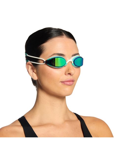 Zoggs Fusion Air Titanium Goggles - Green Mirror/Turquoise/White