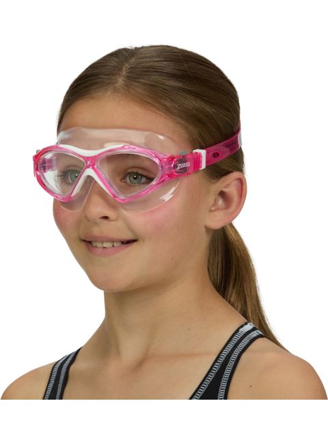 Zoggs Super Seal Junior Swim Mask - Clear/Pink/White