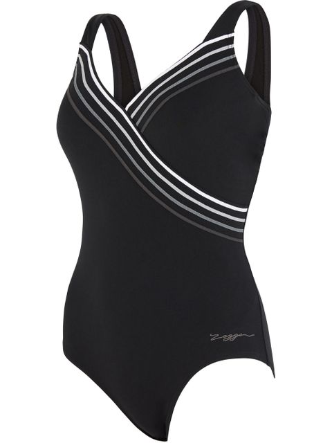 Zoggs Suffolk Concealed Underwire One Piece - Grey/White