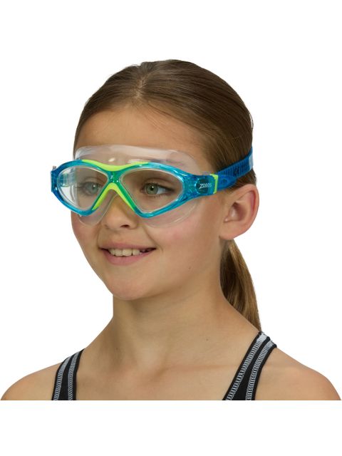 Zoggs Super Seal Junior Swim Mask - Clear/Blue/Yellow