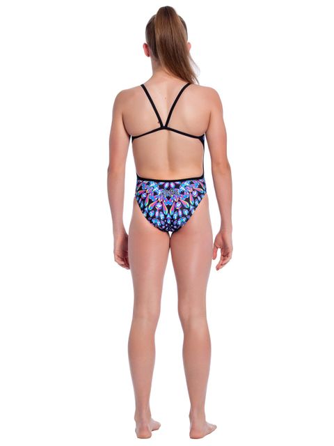 Zealous Glitter Snap Girls One Piece Back Full