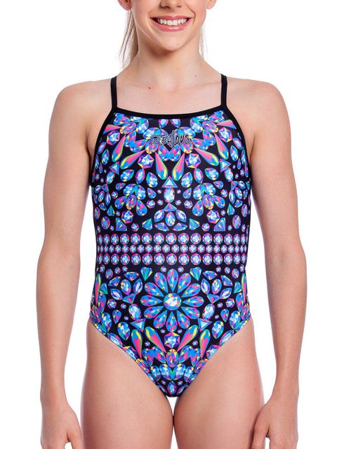 Zealous Glitter Snap Girls One Piece Crop