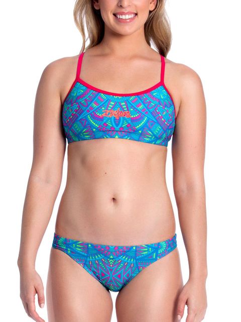 Zealous Tribal Soul Womens Sports Bikini Front Crop