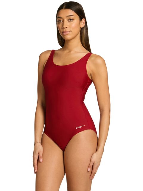 Zoggs Cottesloe Adjustable Scoopback One Piece - Dark Red