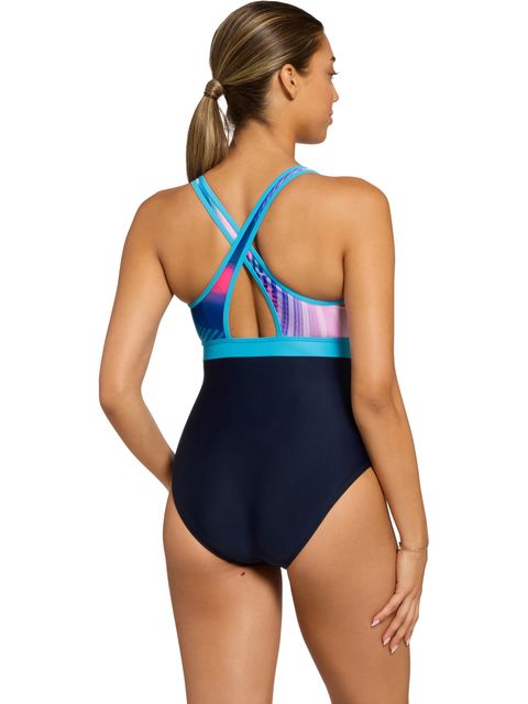 Zoggs Dakota Printed Crossback One Piece - Flashdrive