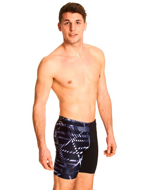Zoggs Equation Black & Grey Mens Mid Jammers