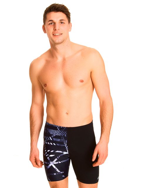 Zoggs Equation Black & Grey Mens Mid Jammers