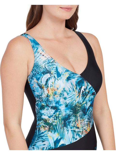 Zoggs Front Crossover V Back One Piece - Sea Dreamer