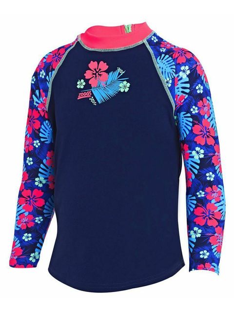 Zoggs Kona Toddler Girls Long Sleeve Zip Sun Top