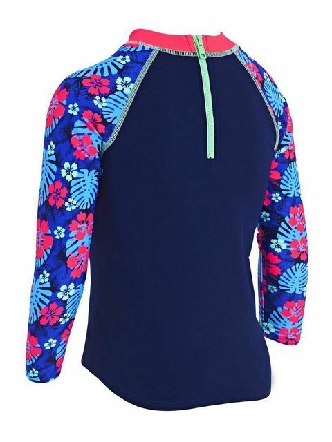 Zoggs Kona Toddler Girls Long Sleeve Zip Sun Top
