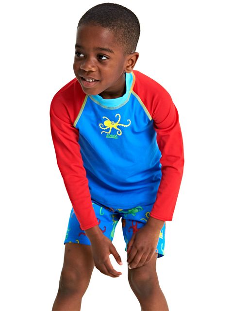 Zoggs Octopus Fever Toddler Boys Zip Sun Top