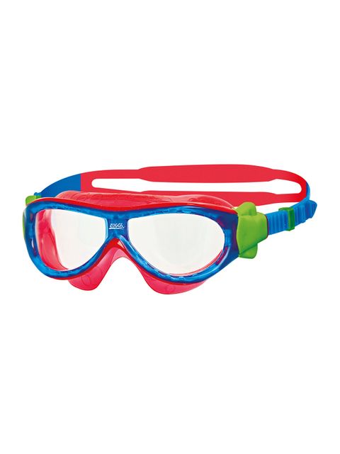 Zoggs Phantom Kids Clear Swim Mask - Blue, Red & Green 