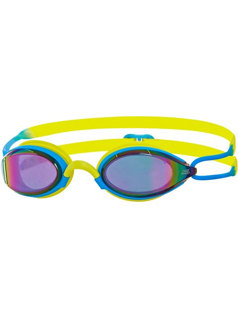 Zoggs Podium Titanium Mirrored Goggles - Blue & Lime