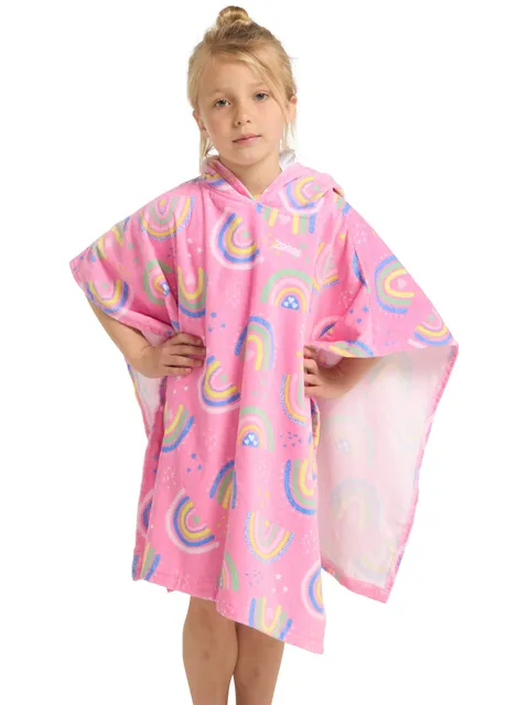 Zoggs Poncho Hooded Towel - Rainbow Magenta