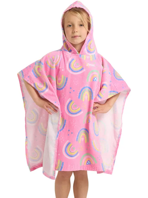 Zoggs Poncho Hooded Towel - Rainbow Magenta