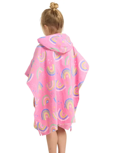 Zoggs Poncho Hooded Towel - Rainbow Magenta