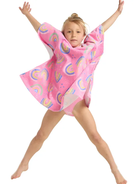 Zoggs Poncho Hooded Towel - Rainbow Magenta