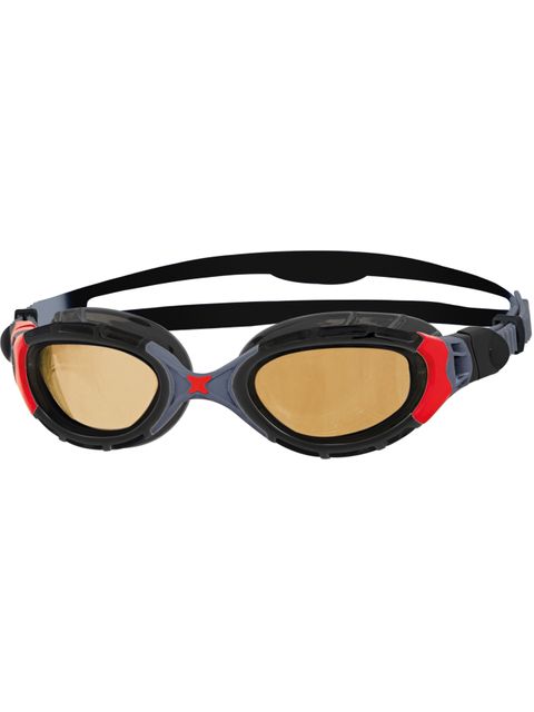 Zoggs Predator Flex Polarized Ultra Goggles - Black & Red