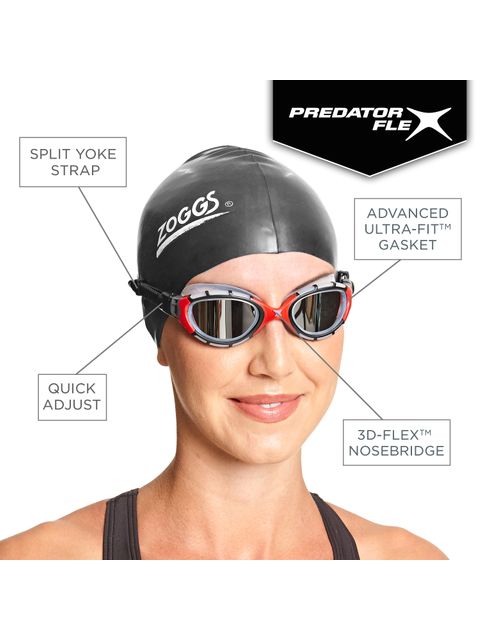 Zoggs Predator Flex Polarized Ultra Goggles - Copper/Red/Black