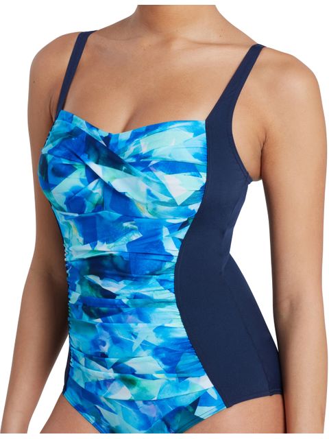 Zoggs Ruched Front One Piece - Aqua Digital