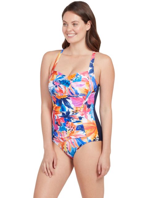 Zoggs Ruched Front One Piece - Biarritz