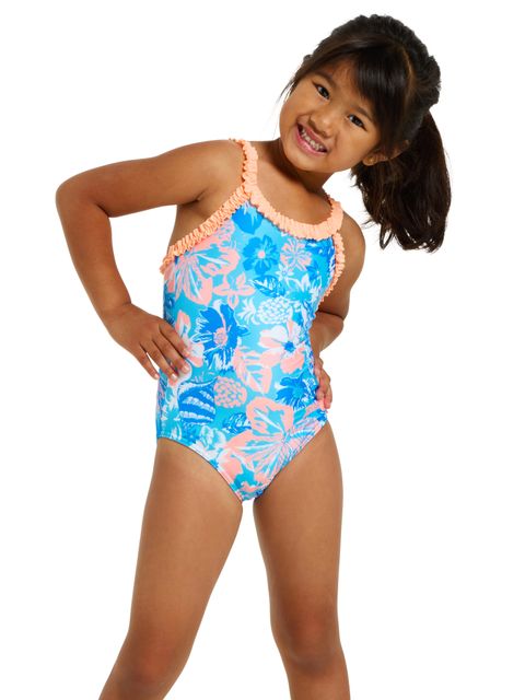 Zoggs Toddles Ruffle Crossback One Piece - Bahia