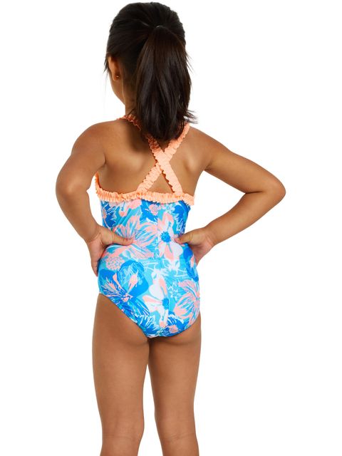 Zoggs Toddles Ruffle Crossback One Piece - Bahia