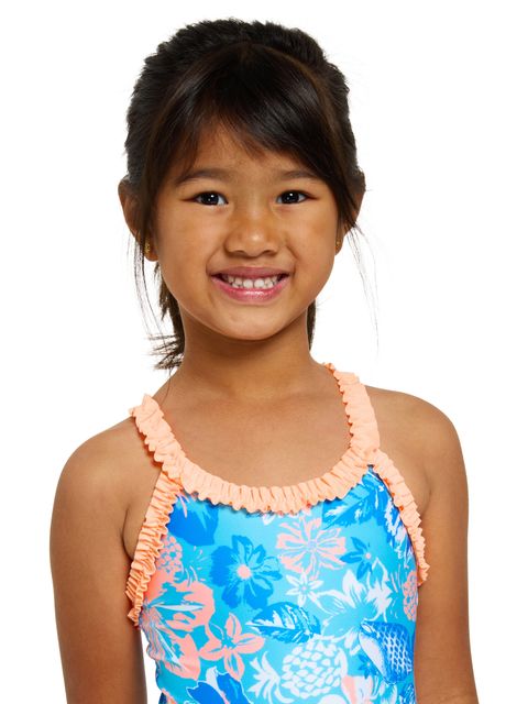 Zoggs Toddles Ruffle Crossback One Piece - Bahia
