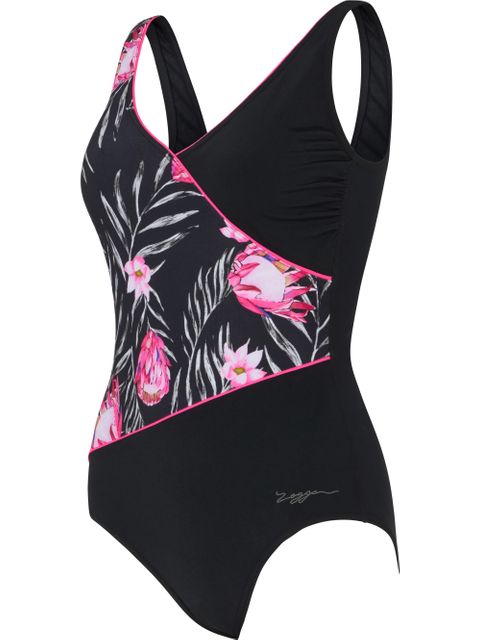 Zoggs Wrap Front One Piece - Safari Leaf