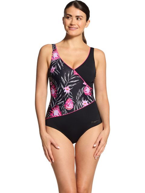 Zoggs Wrap Front One Piece - Safari Leaf