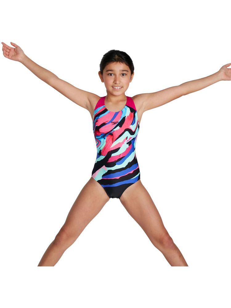 Speedo Digital Placement Splashback One Piece Pink/Blue