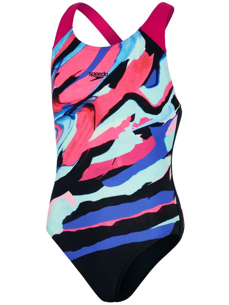 Speedo Digital Placement Splashback One Piece Pink/Blue