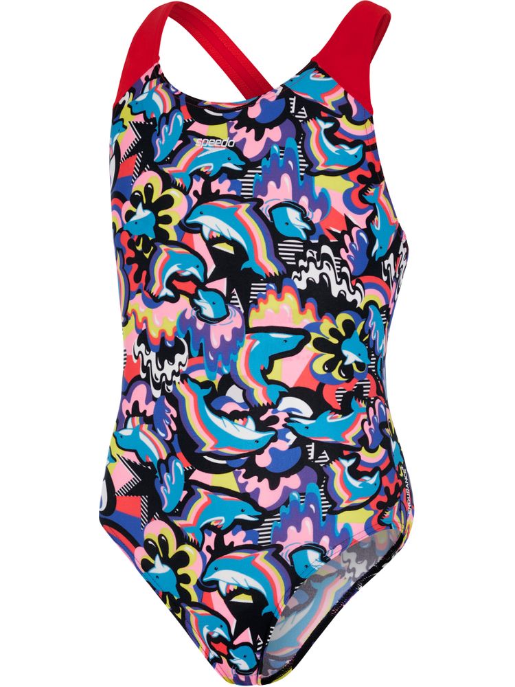 Speedo Digital Allover Splashback One Piece Pool/Yellow/Pink