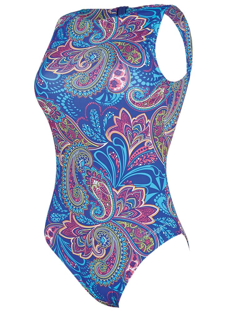 Zoggs Boho Jet Set Womens Hi Front One Piece Swimsuit
