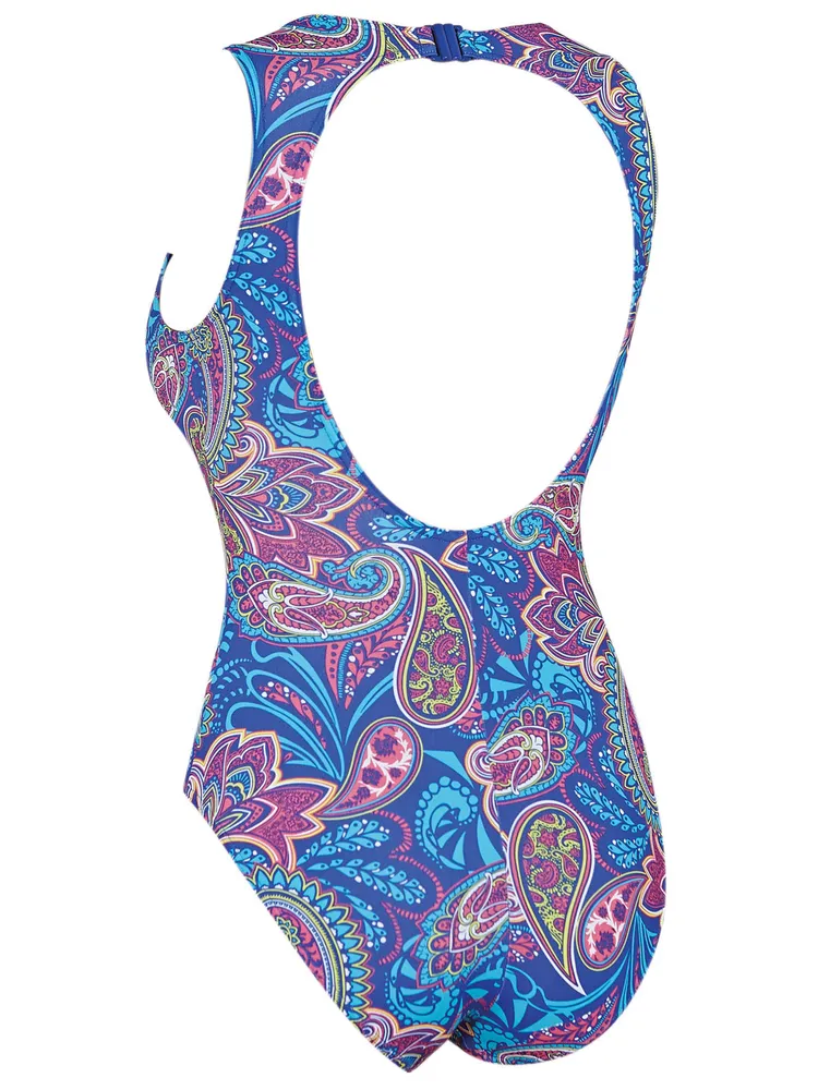 Zoggs Boho Jet Set Womens Hi Front One Piece Swimsuit