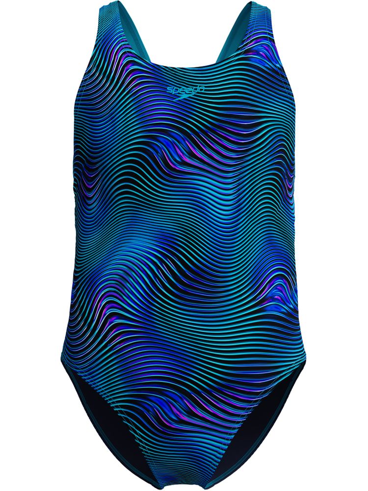 Speedo Allover Print Leaderback One Piece - Sapphire/Mayan Blue